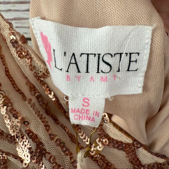 L'ATISTE by Amy New Women's Sequin Open Back Bodycon Dress Size Small - Picture 9 of 15